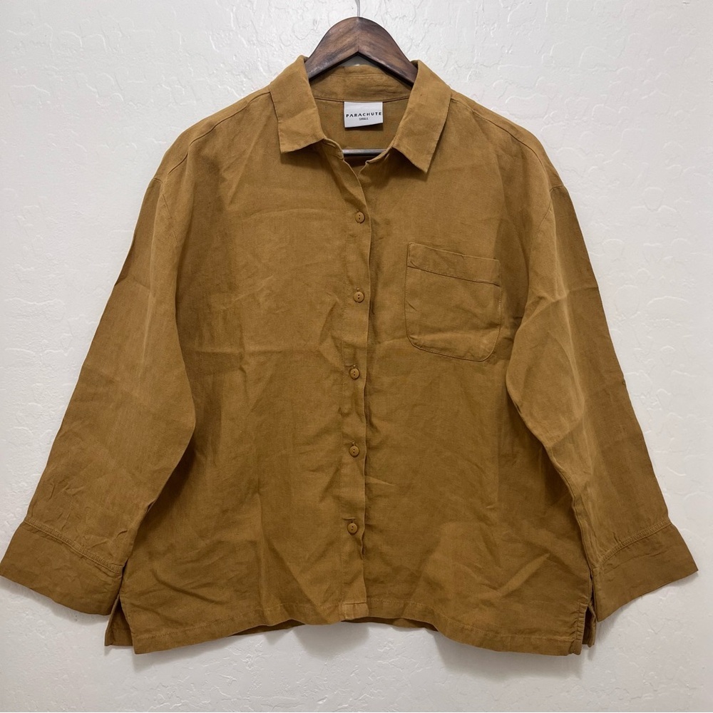 Parachute Linen Top Sz S Button Up Shirt Long Sleeve Oversized
